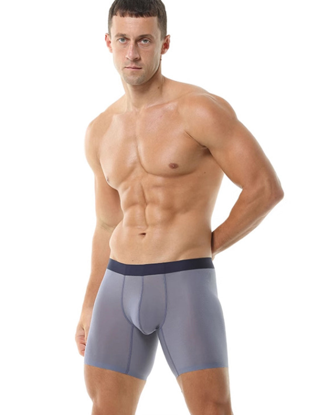 2 Pack Men's Breathable Athletic Mesh Boxer Briefs | dmunderwear detail image 1