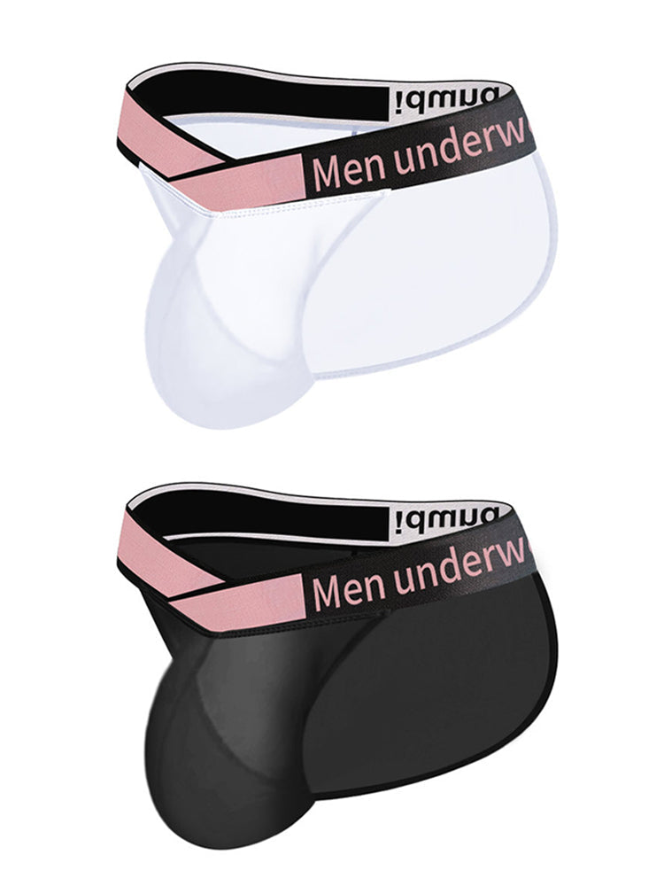 2 Pack Men's Sexy Bikini with See-through Pouch | dmunderwear variant image