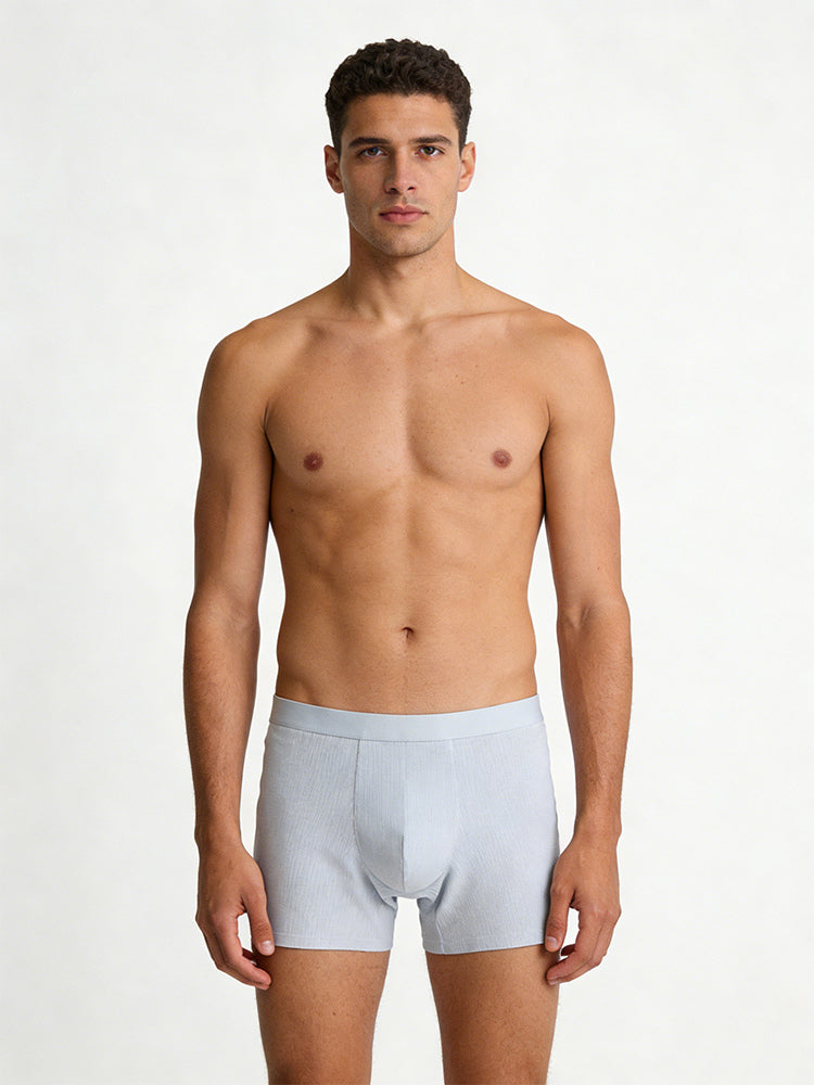 2 Pack Men's Anti-Chafing Mid-Rise Breathable Soft Boxer Briefs | dmunderwear detail image 1