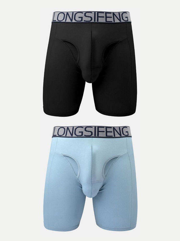 2 Pack Men's Anti-Chafing Soft Cotton Front Opening & Separate Pouch Midway Briefs | dmunderwear variant image