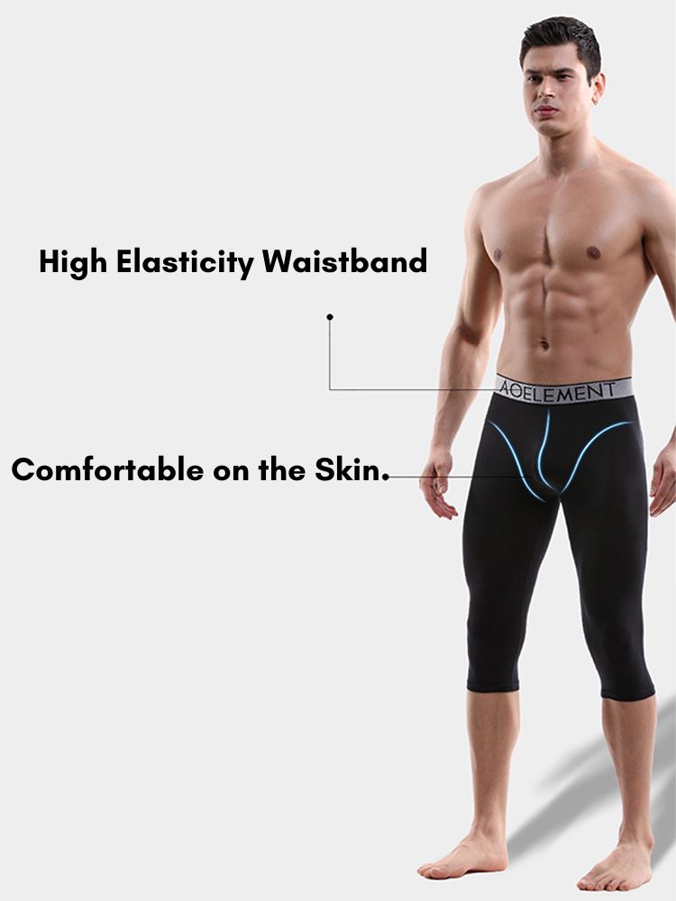 2 Pack Men's Anti-Chafing Workout Quick-Dry & Breathable Activewear Tights | dmunderwear detail image 3