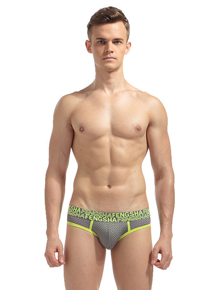 2-pack Men's Breathable Mesh Briefs with U-shaped Convex Pockets | dmunderwear detail image 1
