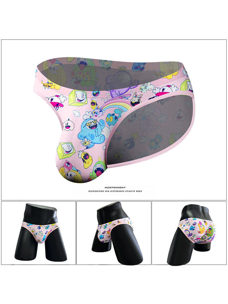2-pack Men's Breathable Sports Cartoon Print Bikini | dmunderwear detail image 1