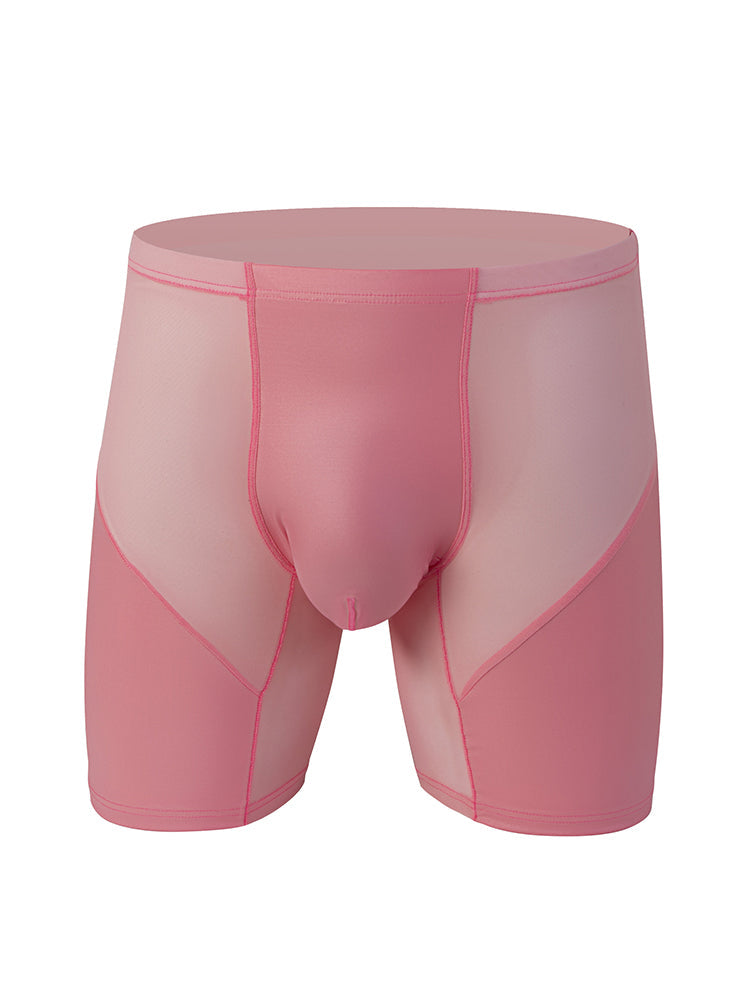 2 Pack Men's Casual Sports Transparent Mesh Midway Briefs | dmunderwear detail image 1