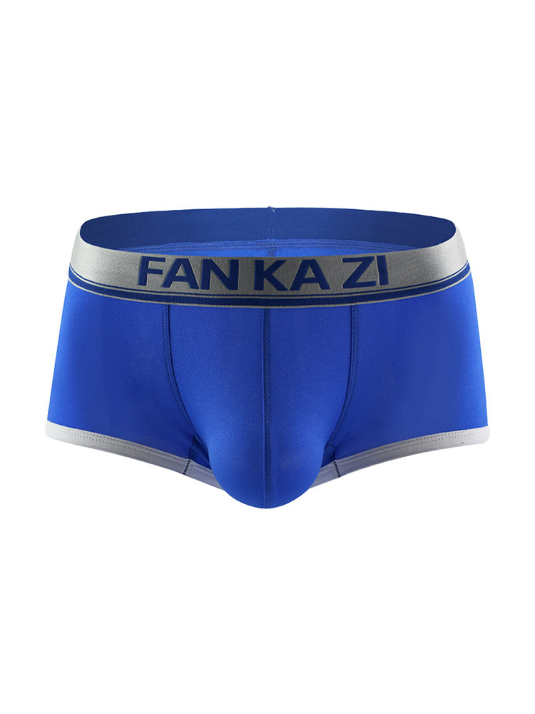 2 Pack Men's Color Block U-Pouch Mid-Rise Sporty Trunks | dmunderwear detail image 1