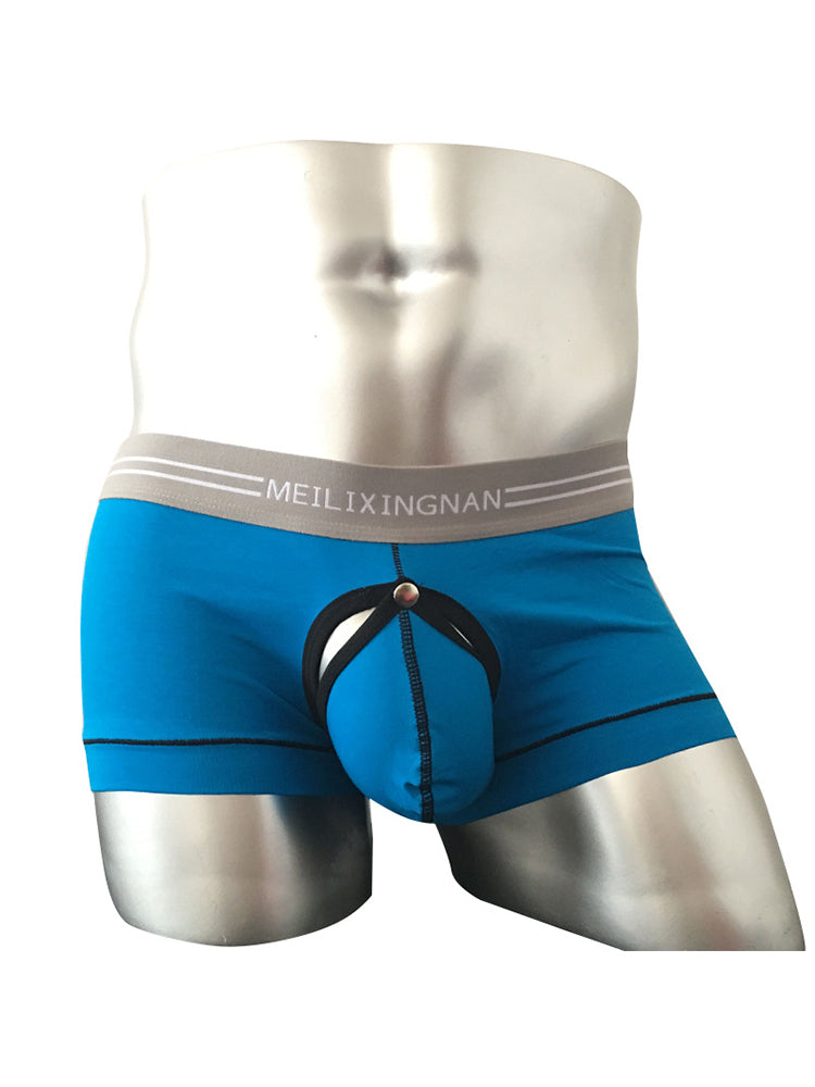 2 Pack Men's Detachable Pouch Breathable Boxer Briefs | dmunderwear detail image 1