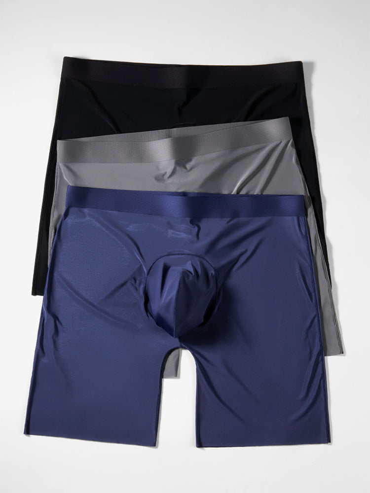 2 Pack Men's Ice Silk Anti-Chafing Quick-Dry Seamless Midway Briefs | dmunderwear detail image 1