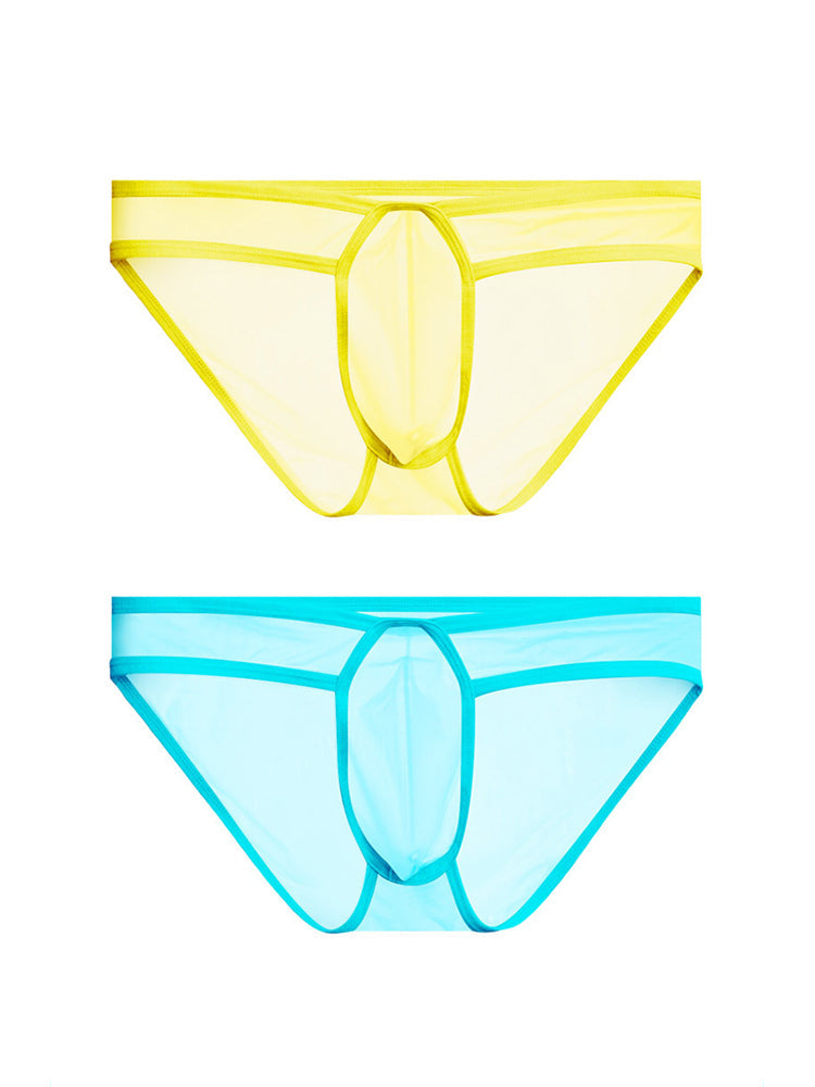 2 Pack Men's Ice Silk Breathable Sexy Low-Rise Anti-Odor Briefs | dmunderwear variant image