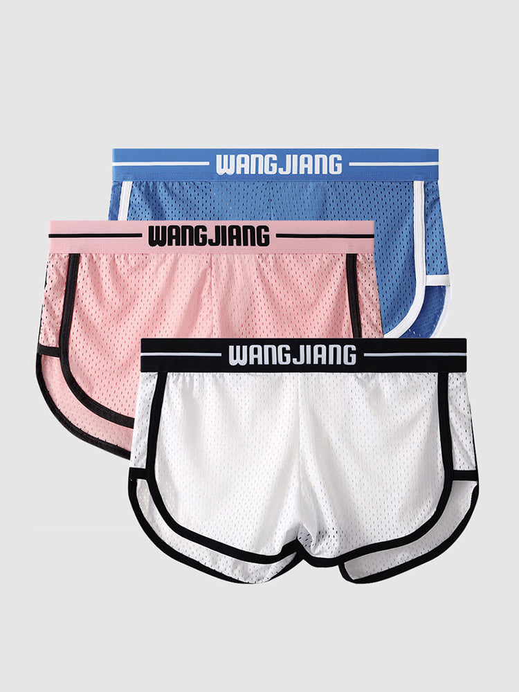 2 Pack Men's Ice Silk Loose-Fit Home Sleep Mesh Breathable Boxer Shorts | dmunderwear detail image 1