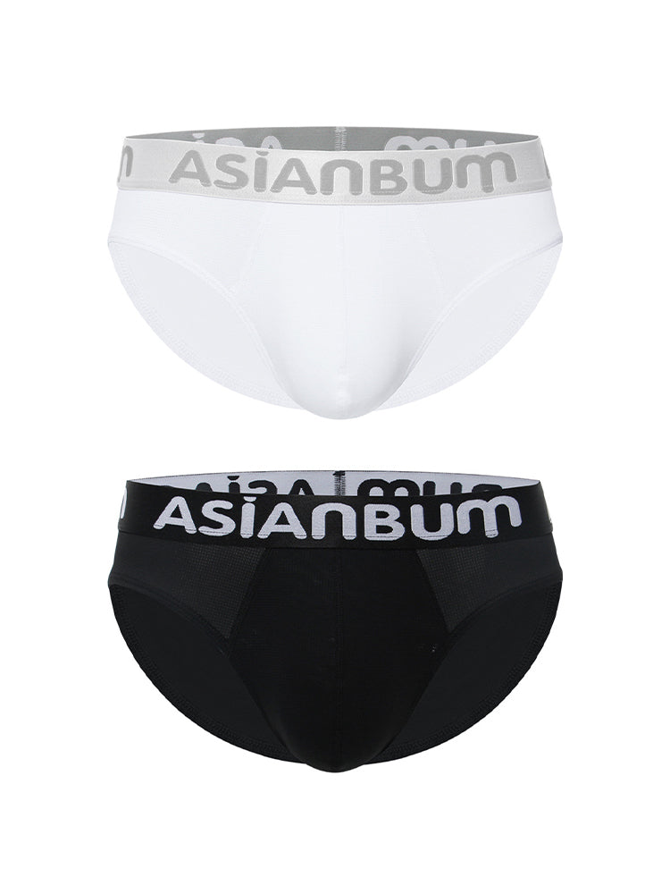 2 Pack Men's Ice Silk Mesh Breathable Simple & Sexy Design Comfort Briefs | dmunderwear variant image