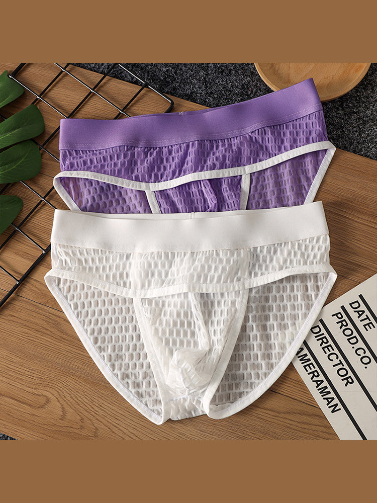 2 Pack Men's Lace Breathable Briefs | dmunderwear detail image 1