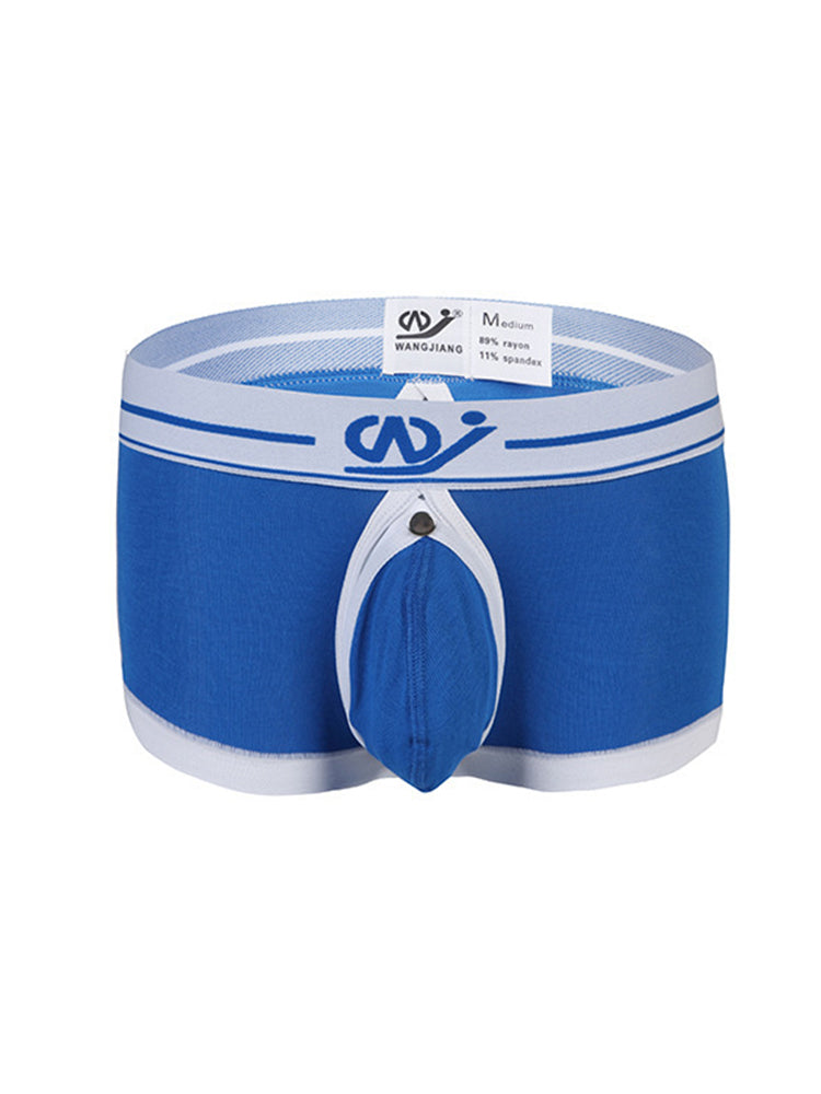 2 Pack Men's Large Pouch Back Opening Sexy Trunks | dmunderwear detail image 1