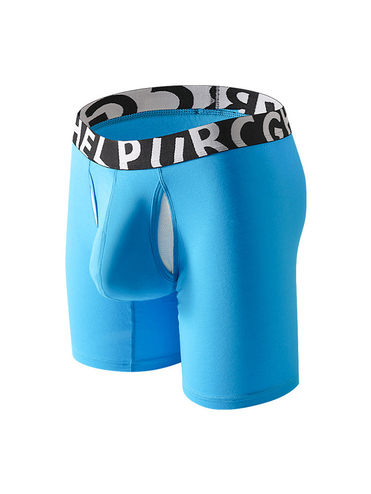 2 Pack Men's Long-Leg Anti-Chafing Performance Boxer Briefs | dmunderwear detail image 1