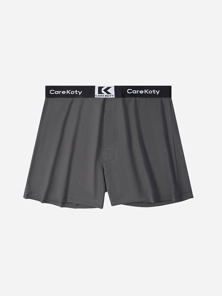 2 Pack Men's Loose-Fit Cotton Comfort Seamless Boxer Shorts | dmunderwear detail image 1