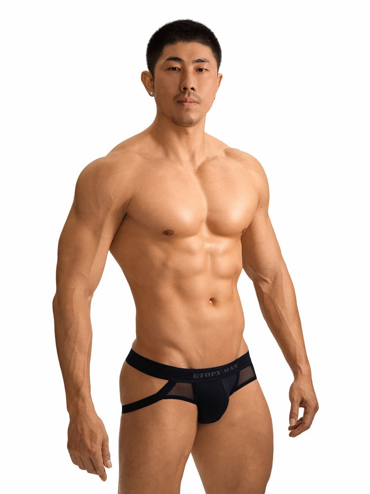 2 Pack Men's Low-Rise Ice Silk Breathable Mesh Jockstrap | dmunderwear detail image 1