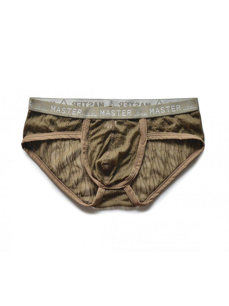 2 Pack Men's Low-Rise Sexy Lace U-Pouch Briefs | dmunderwear detail image 1