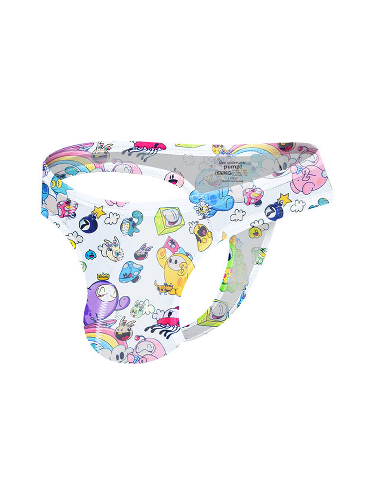 2 Pack Men's Low-Rise Sexy Print Thong | dmunderwear detail image 1