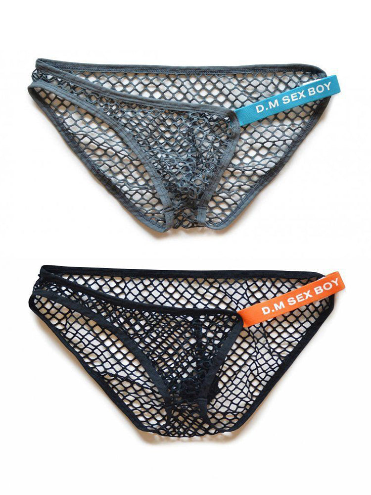 2 Pack Men's Low Waist Sexy Mesh Breathable Sports Transparent Briefs | dmunderwear variant image