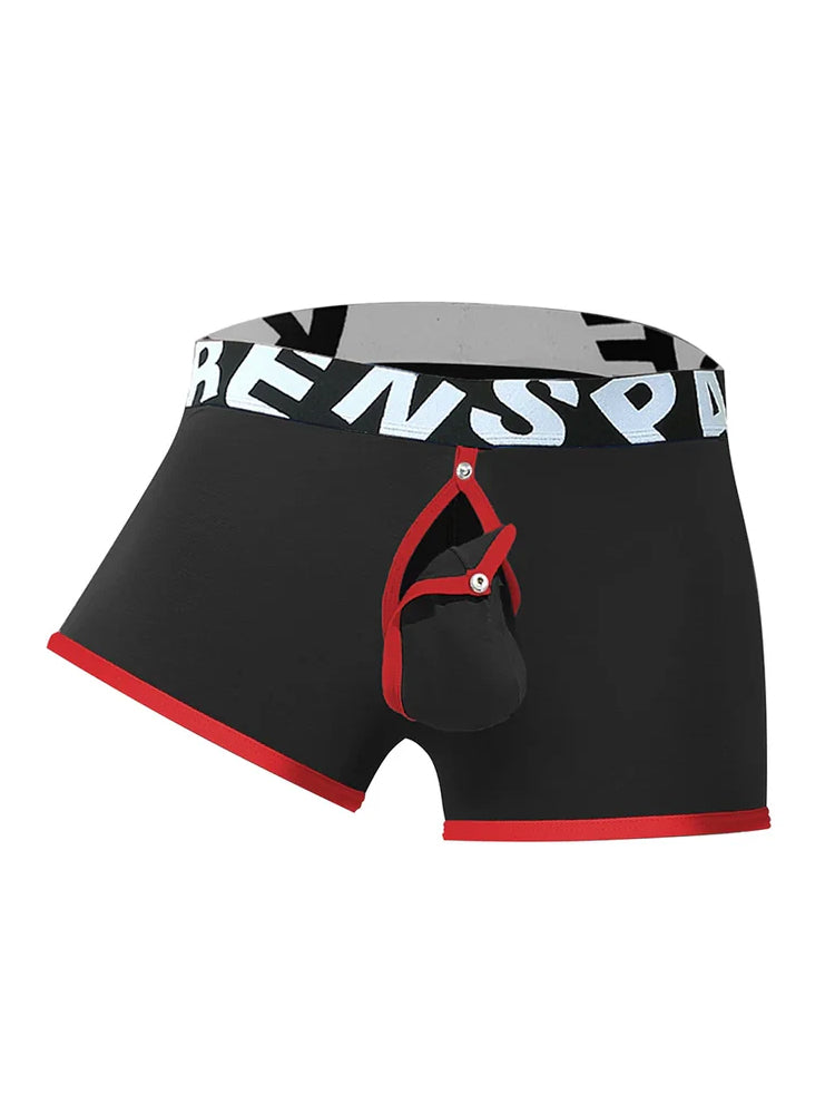 2 Pack Men's Sexy Modal Trunks with Open Front & Back and Removable Pouch | dmunderwear detail image 1