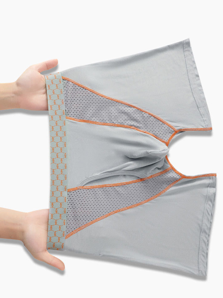 2 Pack Men's Nylon Breathable Sports Anti-Chafing Casual Business Boxer Briefs | dmunderwear detail image 1