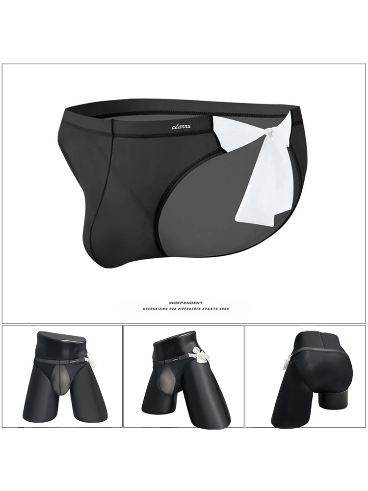 2 Pack Men's Nylon Ultra-Thin Breathable Semi-Transparent Sexy Briefs | dmunderwear detail image 1