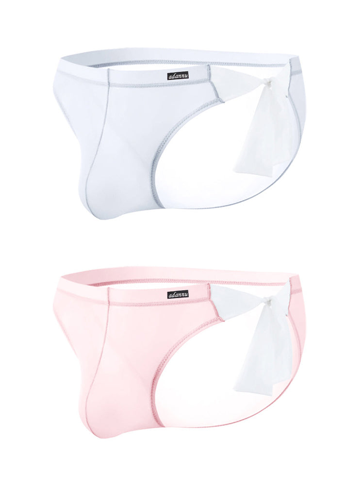 2 Pack Men's Nylon Ultra-Thin Breathable Semi-Transparent Sexy Briefs | dmunderwear variant image