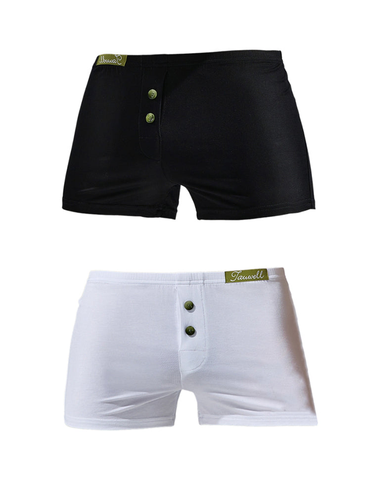 2 Pack Men's Premium Cotton Lightweight & Airy Button Fly Comfy Waistband Trunks | dmunderwear variant image