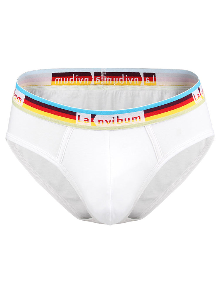 2 Pack Men's U Pouch Rainbow Pride Briefs | dmunderwear detail image 1