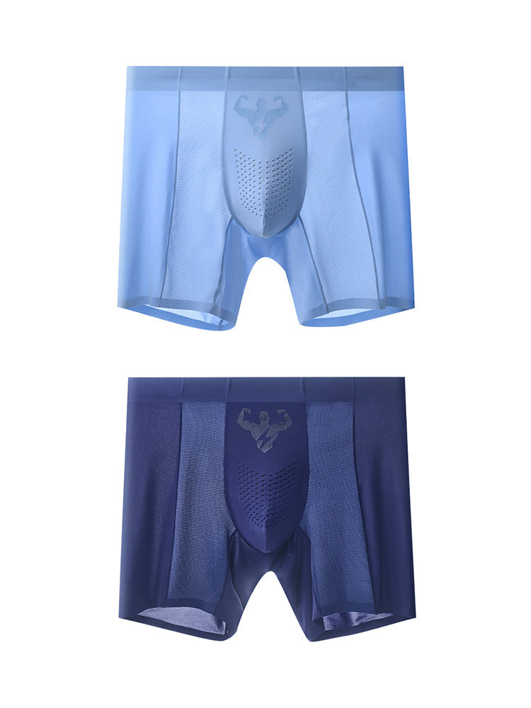 2 Pack Men's Seamless Comfort Breathable Anti-Chafing & Antibacterial Boxers Briefs | dmunderwear variant image