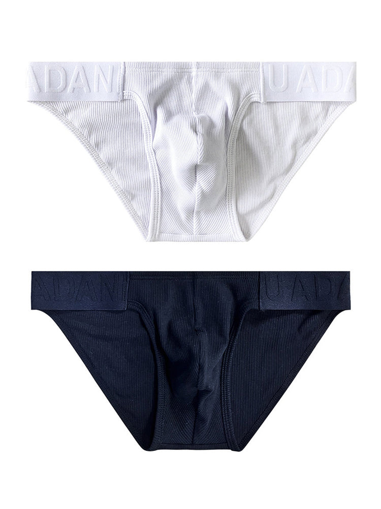 2 Pack Men's Low-Rise High-Cut Ribbed Cotton Bikini | dmunderwear variant image