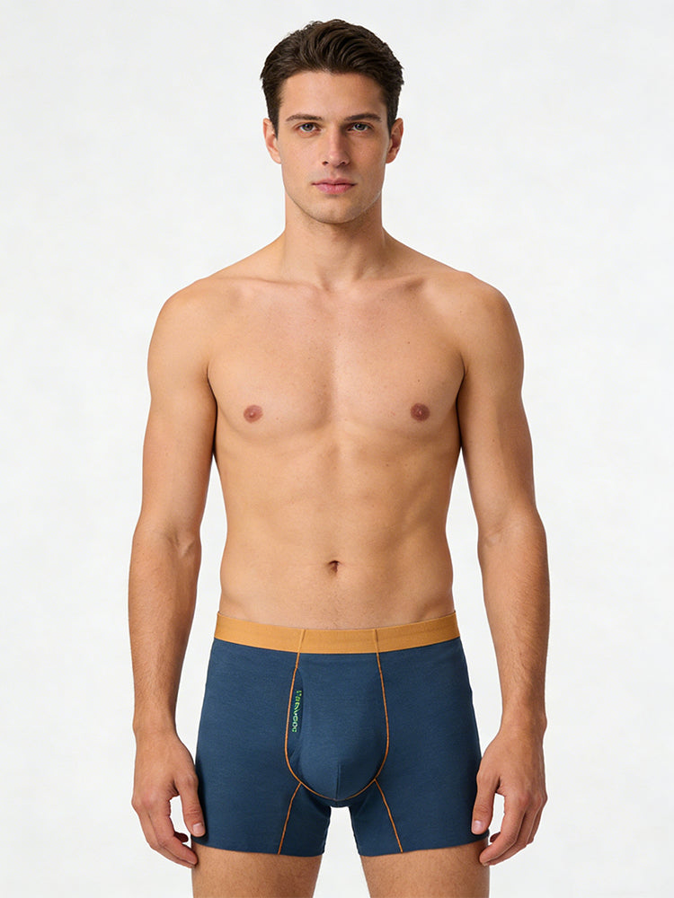 2 Pack Men's Seamless Fly Opening Breathable Chafe-Free Design Boxer Briefs | dmunderwear detail image 1