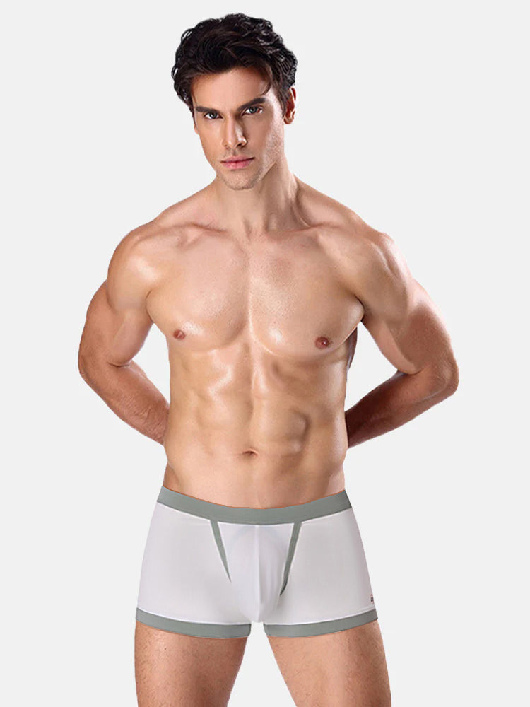 2 Pack Men's Separated Ball Pouch Trunks With Fly | dmunderwear detail image 1