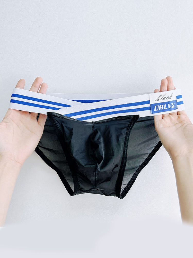 2-pack Men's Sexy Semi-transparent Mesh Briefs | dmunderwear detail image 1