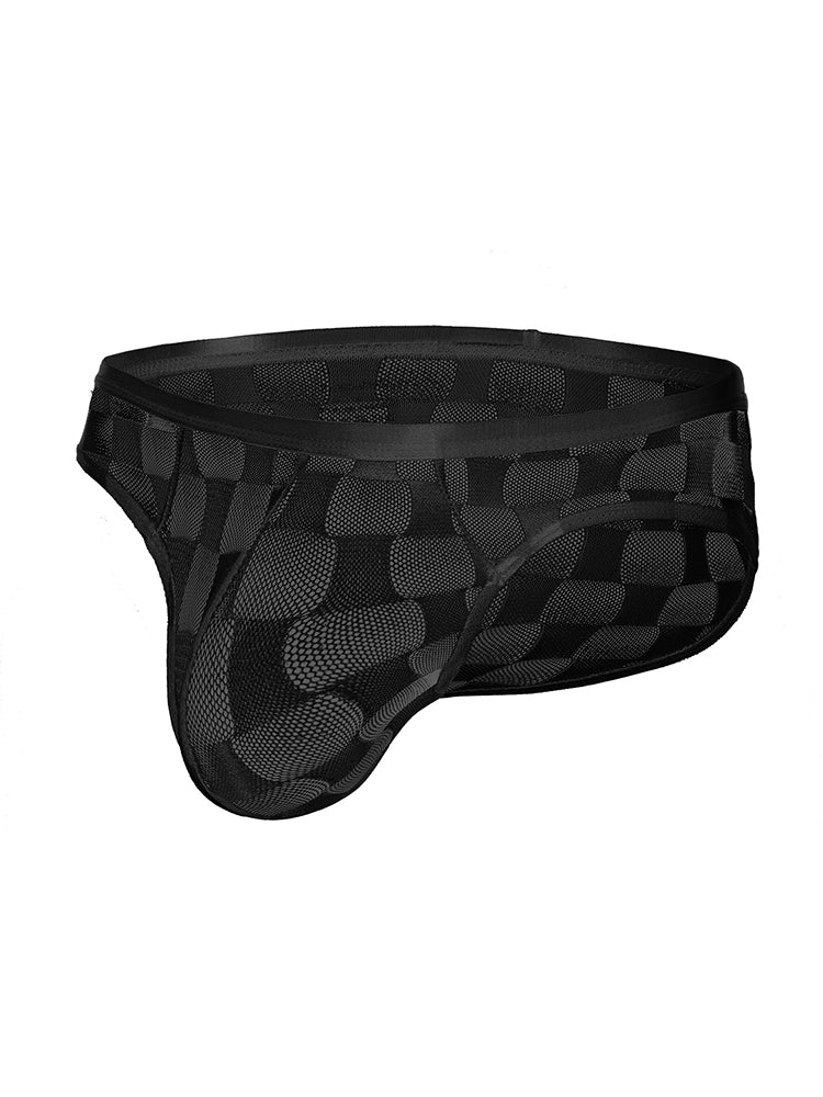 2 Pack Men's Sheer Mesh U-Pouch Ultra-Thin Low-Rise & Sexy Breathable Comfort Bikini | dmunderwear detail image 1
