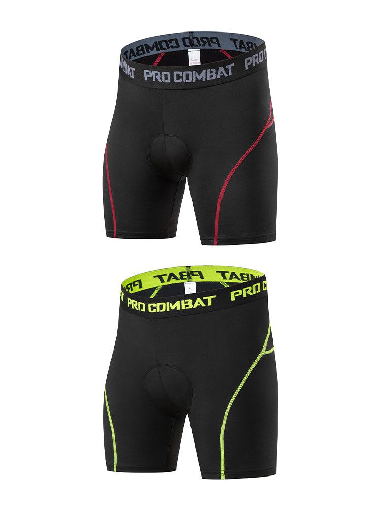 2 Pack Men's Shock-Absorbing Pad High-Stretch Sporty Activewear Tights | dmunderwear detail image 16