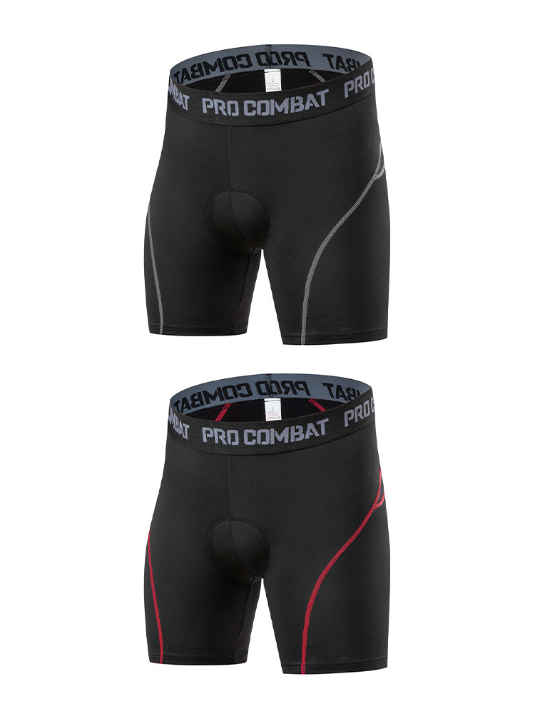 2 Pack Men's Shock-Absorbing Pad High-Stretch Sporty Activewear Tights | dmunderwear variant image
