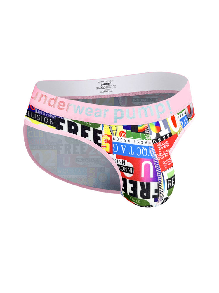2 Pack Men's Stretch Fit Doodle Print Low-Rise Briefs | dmunderwear detail image 1