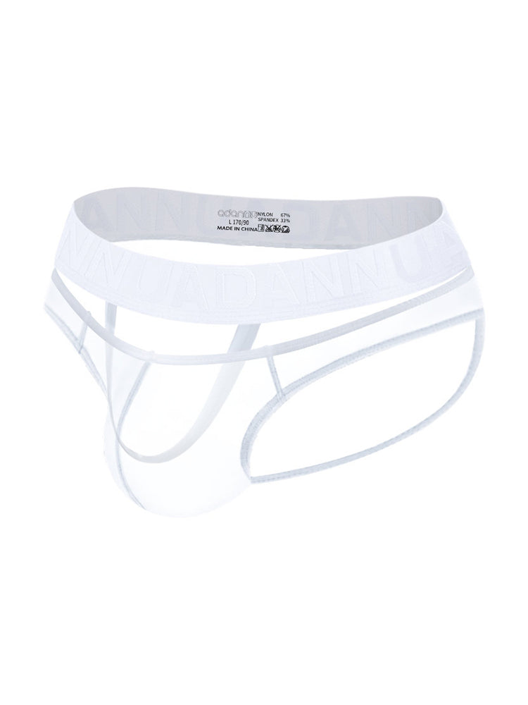 2 Pack Men's Stretch Solid Color Sexy Crotch Single-Layer Briefs | dmunderwear detail image 1