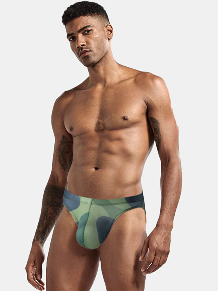 2 Pack Men's U-Pouch Camouflage Trendy Briefs | dmunderwear detail image 1