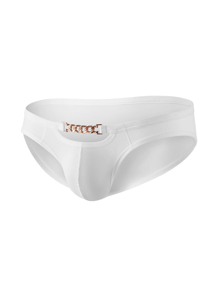 2 Pack Men's U-Pouch Design Metal-Clasp Thin Briefs | dmunderwear detail image 1