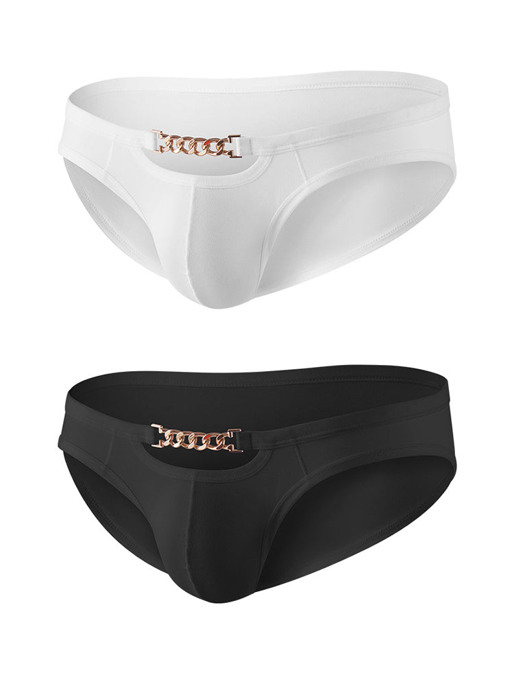 2 Pack Men's U-Pouch Design Metal-Clasp Thin Briefs | dmunderwear variant image