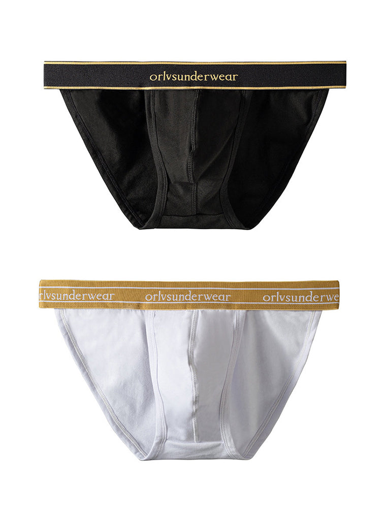 2 Pack Men's U-Pouch Gym Fitness Breathable Cotton Briefs | dmunderwear variant image