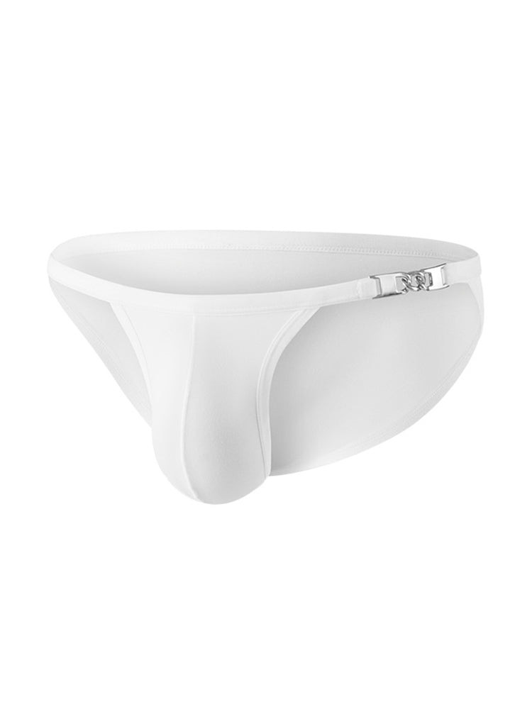 2 Pack Men's U-Shaped Pouch Low-Rise Metal-Clasp Thin Briefs | dmunderwear detail image 1