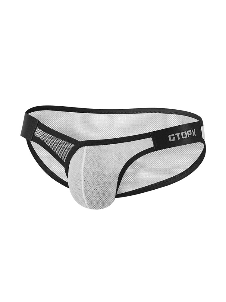 2 Pack Men's U-Pouch Sheer Mesh Briefs | dmunderwear detail image 1