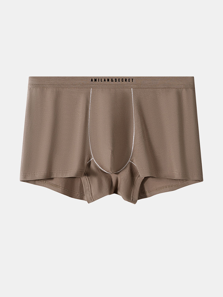 2 Pack Men's Ultra-Soft Cotton Antibacterial Seamless Comfort Trunks | dmunderwear detail image 1