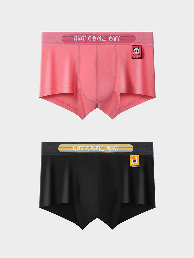 2 Pack Men's Ultra-Soft Cotton Mid-Rise Breathable Printed Trunks | dmunderwear variant image