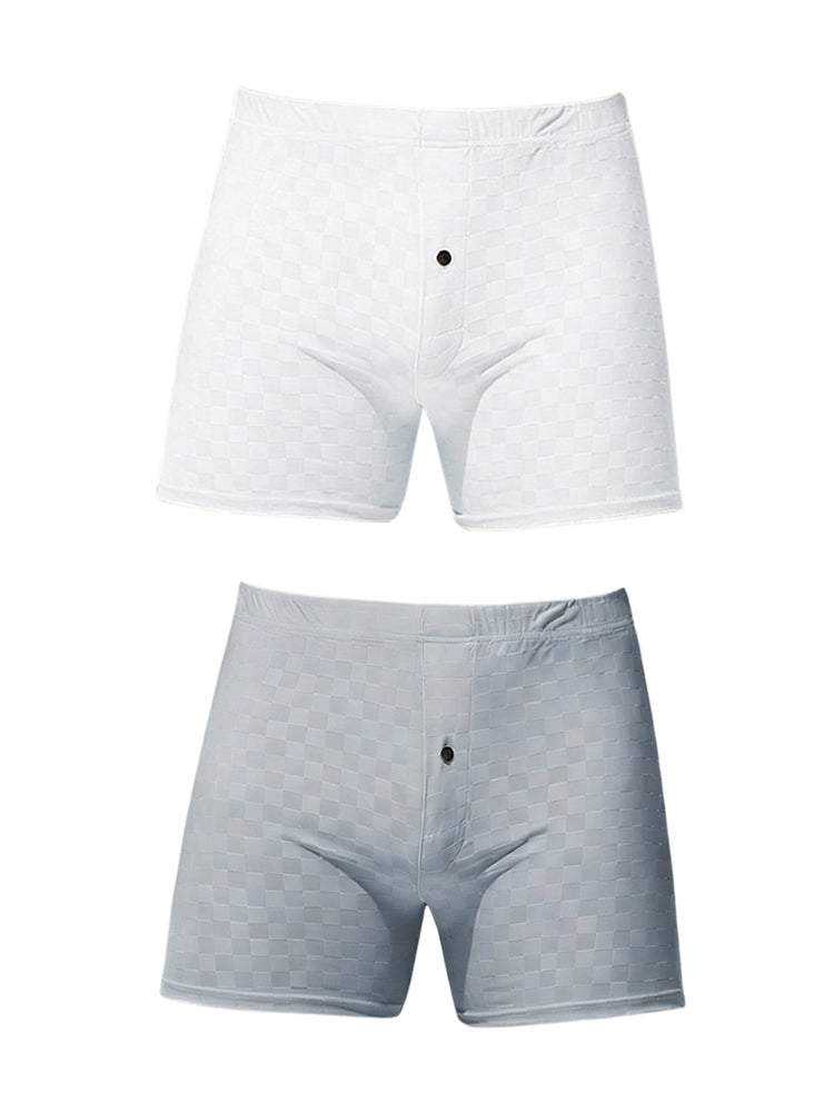 2 Pack Men's Workout Ready Built to Prevent Chafing Ice Silk Boxer Briefs | dmunderwear variant image