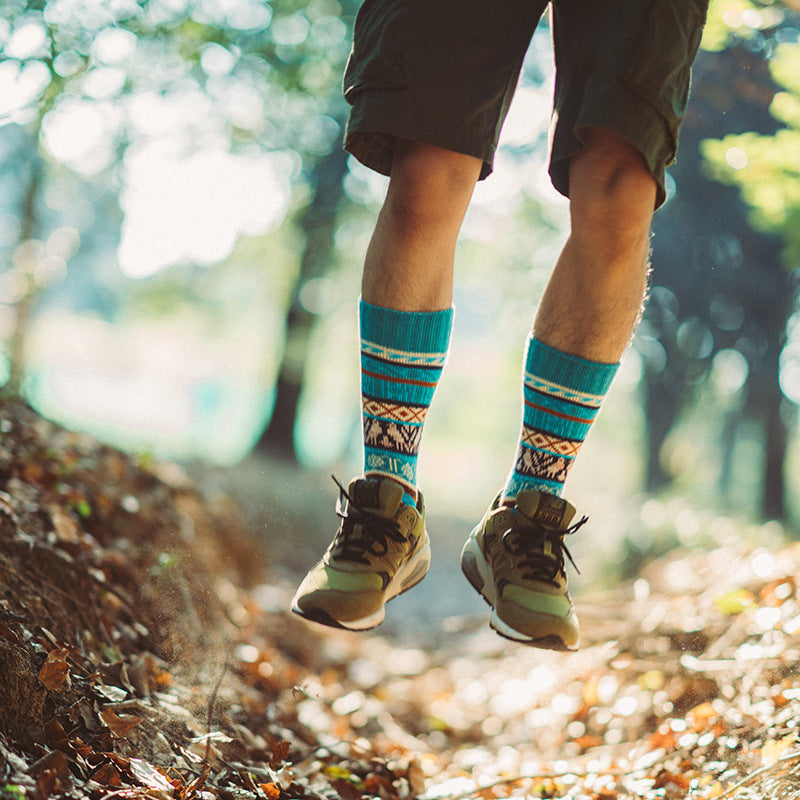 2 Pack Mixed Pattern Men's Crew Socks | dmunderwear detail image 1