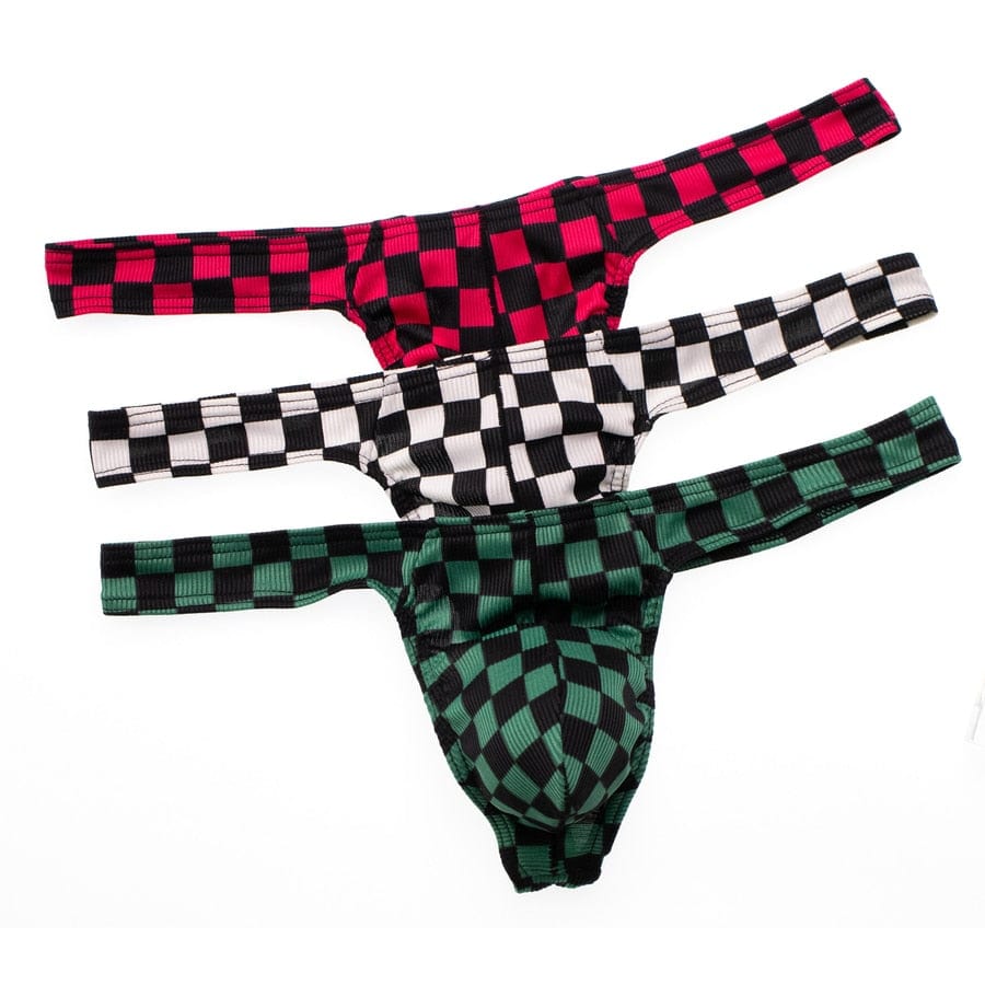 3 Pack Classic Checkered Thong | dmunderwear variant image