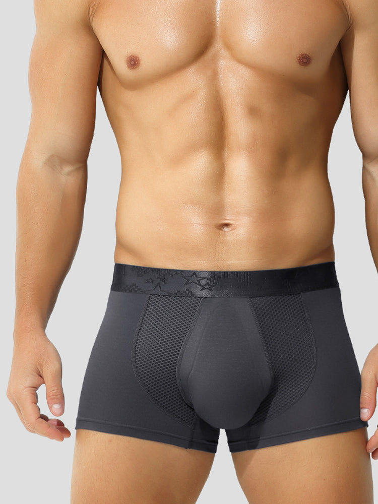 3 Pack Men's Breathable 3D Pouch Trunks | dmunderwear detail image 1